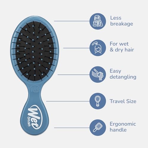 Wet Brush Mini Detangler Hair Brush - Elemental Blue (Pack of 2)