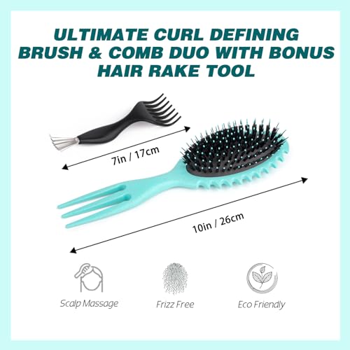 JCWish Curl Defining Brush & Styling Comb for Frizz-Free Curly Hair