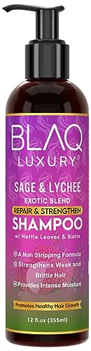 Blaq Luxury Sage & Lychee Repair & Strengthen Sulfate-Free Shampoo - All Hair Types, 12 fl oz