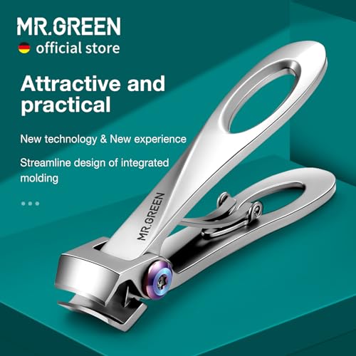 MR.GREEN Stainless Steel Nail Clipper & Nail File Set - Wide Jaw Opening for Thick Nails