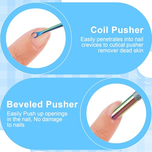 Ptwola Dual Ended Cuticle Remover Kit - Stainless Steel Nail Care Tools