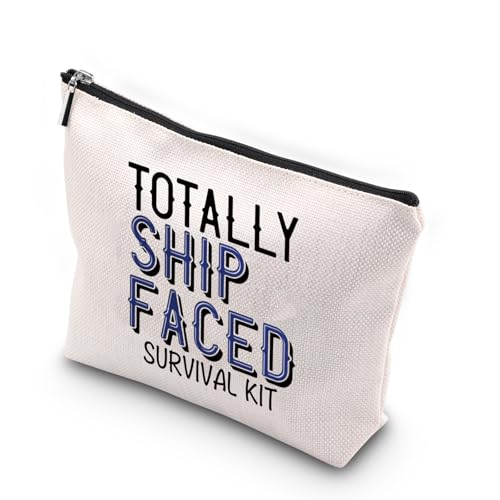 Totally Ship Faced Canvas Makeup Bag - Cruise Bachelorette Party Gift