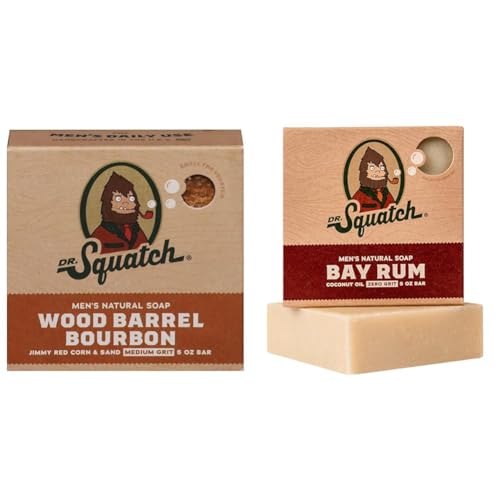 Dr. Squatch Men's Natural Soap Bundle: Wood Barrel Bourbon & Bay Rum