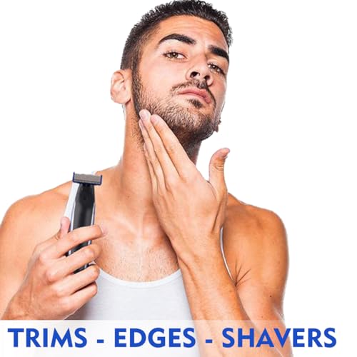6 Pack Replacement Heads for Rechargeable Shaver & Trimmer – Includes 2 Clean Brushes