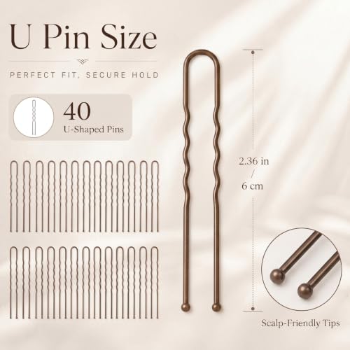 Zonon 50Pcs Hair Nets with 40Pcs U Shaped Pins for Ballet