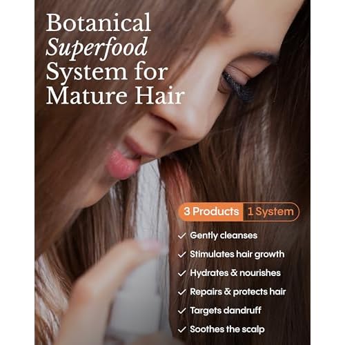 Fr©ªya Organics The Complete System For Mature Hair & Scalp | Scalp Balance and Fuller Looking Hair | Rosemary Pumpkin Seed Turmeric Calendula | Botanical Formula | 60 Day Supply