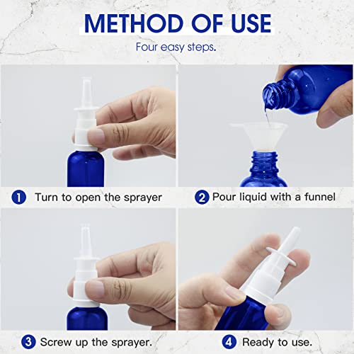 FZENeast 30ml Refillable Glass Nasal Spray Bottles, 6-Pack Fine Mist Sprayers