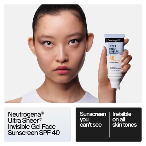 Neutrogena Ultra Sheer Invisible Gel Face Sunscreen SPF 40, 1.7 oz - Water Resistant, Matte Finish, Vitamin E