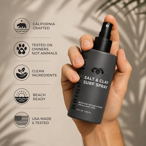 BRIGHTSIDE Sea Salt Spray for Men – 3oz Travel Size, Volumizing & Texturizing