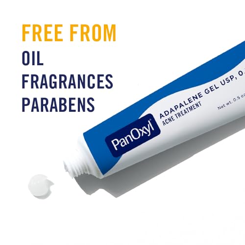 PanOxyl Adapalene 0.1% Leave-On Gel for Acne Treatment, 0.5 oz