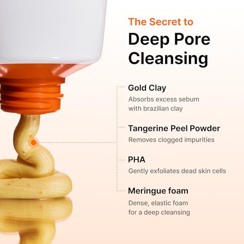 DearKlairs 5.07 Fl Oz Vitamin C Clay Mask & Cleansing Foam All-in-One, Korean Deep Pore Wash