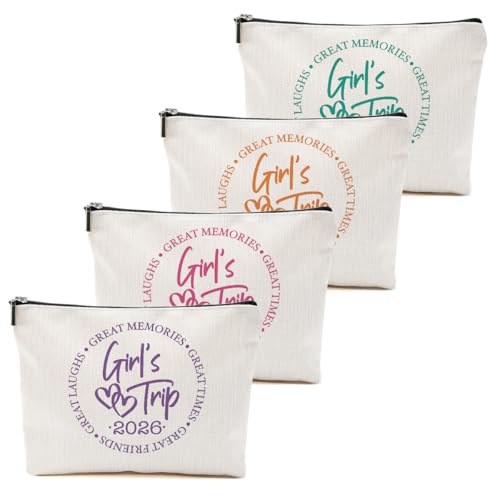 Cotton Linen Makeup Bag - Travel Toiletry Organizer & Gift for Women