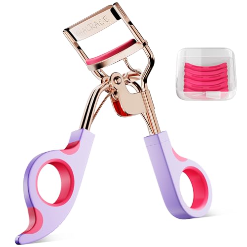 Ergonomic Eyelash Curler with 6 Replacement Pads for Long-Lasting Curl