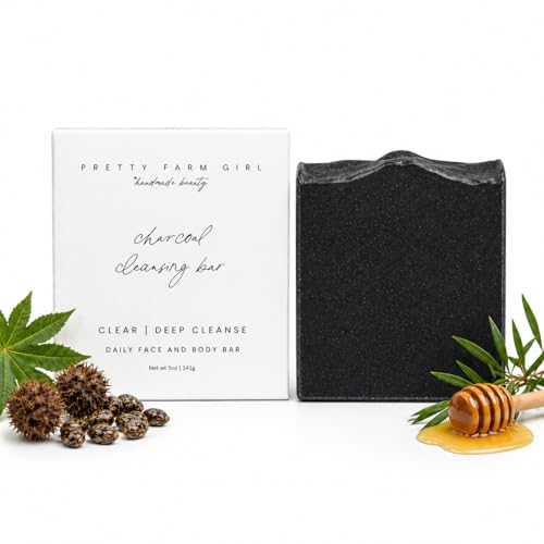Unscented Charcoal & Goat Milk Soap Bar 5oz - Deep Clean, Hydrating, Acne Relief