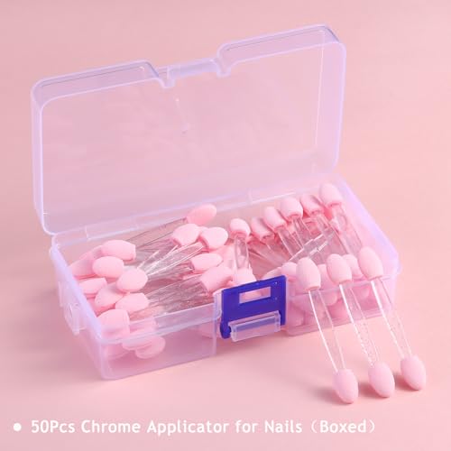 Chrome Nail Applicator - 50pcs Dual-Sided Sponge Brushes