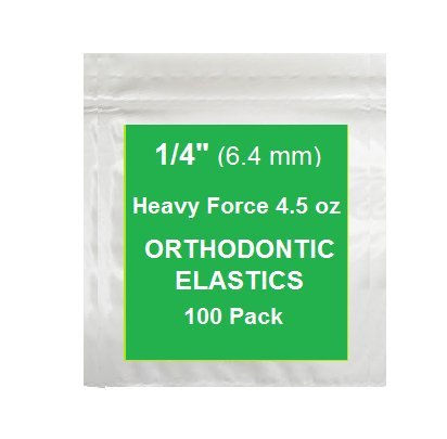 Premium 1/4in Orthodontic Rubber Bands for Braces - 100 Pack