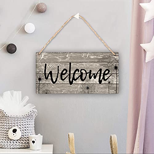 Rustic Wood Welcome Sign - Farmhouse Hanging Plaque for Home