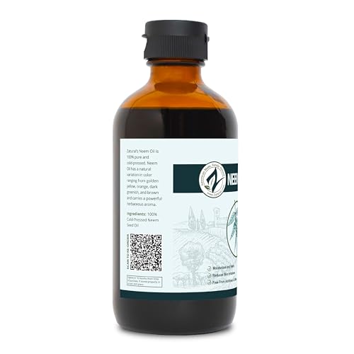Zatural 100% Pure Neem Seed Oil - Cold Pressed 8 Fl Oz Bottle