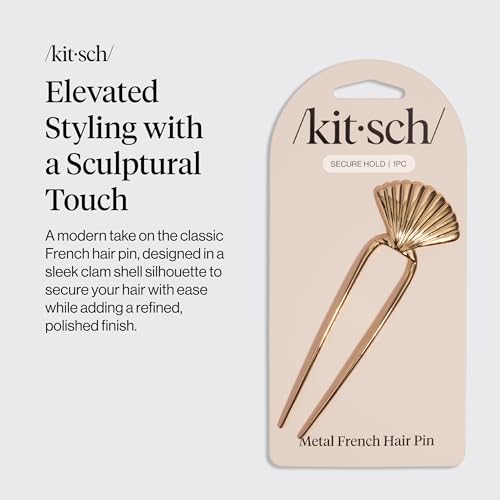 Kitsch French Hair Pin - Gold Metal Hair Accessory for Updos
