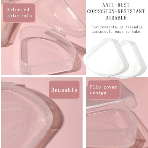 8-Pack Clear Triangle Makeup Sponge Holder Cases for Travel