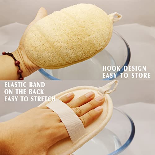 Natural Egyptian Loofah Body Scrubber 2 Pack - Exfoliating Bath Sponge