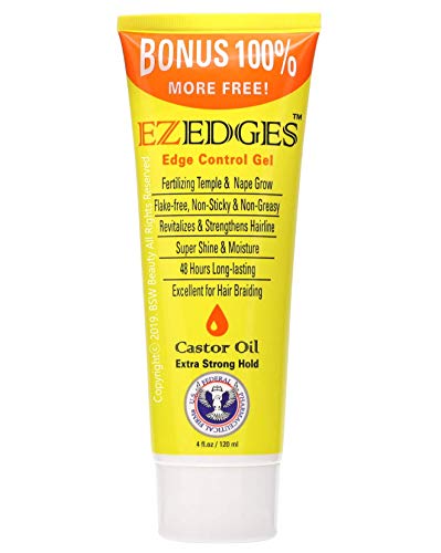 EZEDGES Extra Strong Hold Edge Control Gel with Castor Oil - 4 oz