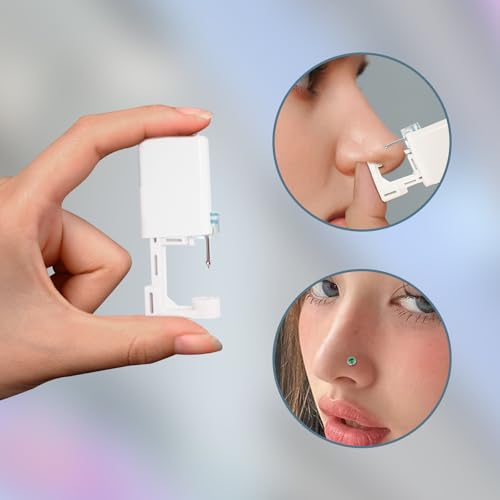 Taojiangyaoyao Nose Piercing Kit - 6 Pieces with 2 Studs & Alcohol Pads (Green+2)