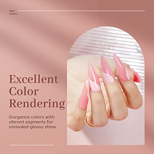 Modelones Poly Nail Gel Set 6 Colors Nude Pink Brown - A3-Pink Brown Variation