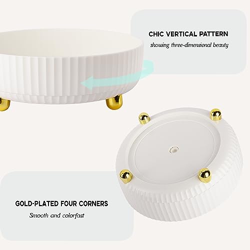 360° Rotating Makeup Organizer - Ivory White Skincare Tray