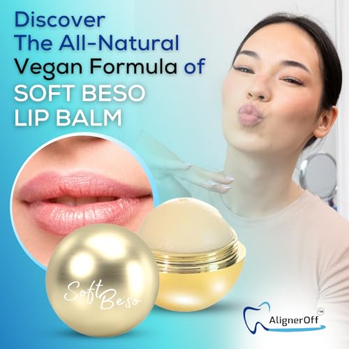 SoftBeso Gold-Vanilla Lip Balm Ball 1 Count Vegan & Hydrating Moisturizer