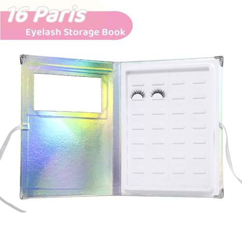 Assorted False Eyelash Organizer & Storage Case with Tweezer - Portable Lash Book