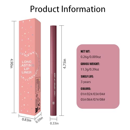 QIDSTERS Gel Lip Liner Pencil for Women, Light Purple Matte, Waterproof & Long Lasting