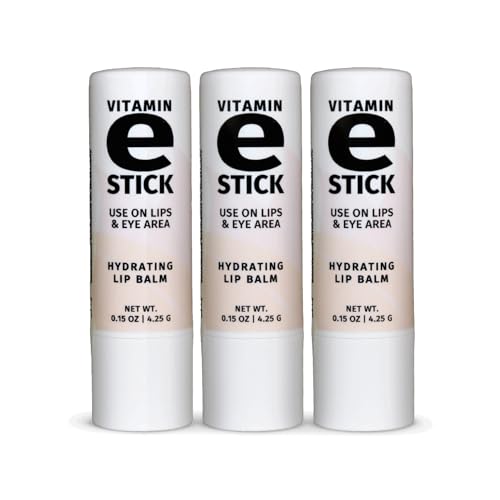 Reviva Labs Vitamin E Lip Balm Stick - Hydrating & Soothing Care, 3 Pack