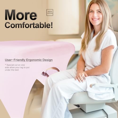 Professional Pink Spa Bed Cover - Stretchy Fitted Table Protector (1-Piece)