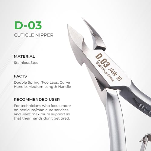 NGHIA D-03 Cuticle Nipper - Jaw 14 Stainless Steel Professional Nail Tool