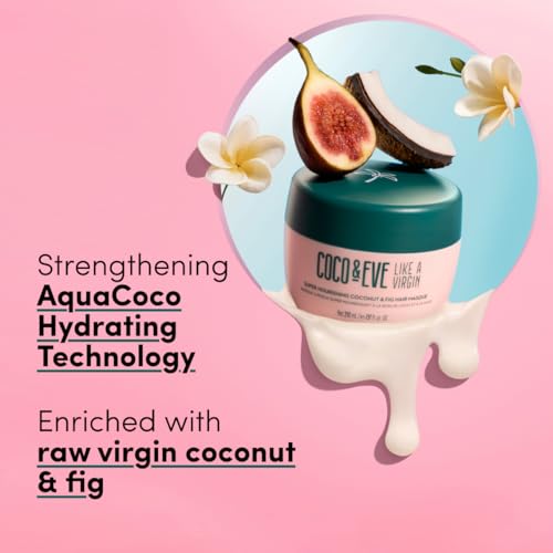 Coco & Eve Like a Virgin Hair Masque - Coconut & Fig Hair Mask for Dry Damaged hair with Shea Butter & Argan Oil for Hair Repair & Hydration | Deep Conditioning Mask Hair Treatment (212 ml)