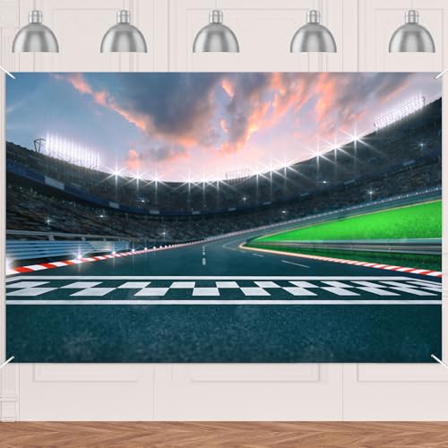 Racing Car F1 Banner Backdrop - Sports Theme Party Decor 71x47"