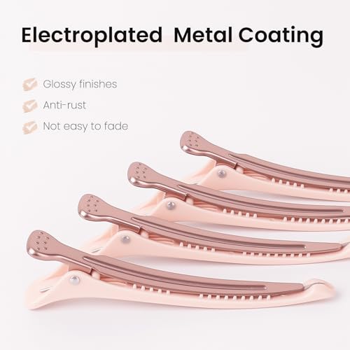 AIMIKE No Crease Duck Bill Hair Clips - 4 Pack for Sectioning & Styling