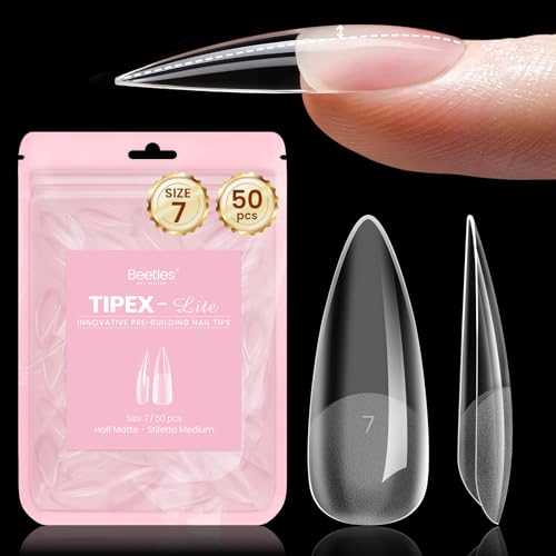 Beetles Tipex Lite Medium Stiletto Nail Tips - 50 Pcs