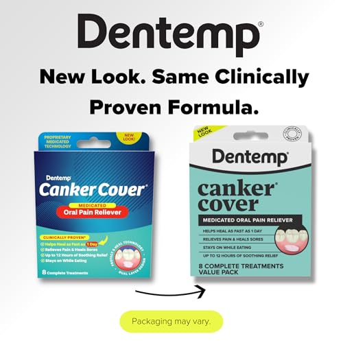 Dentemp Canker Cover Tablets - Fast Pain Relief for Canker Sores (8 Count)