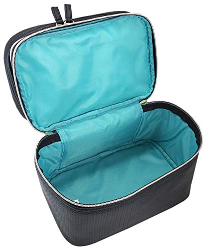 Modella by Conair 5-Piece Travel Train Case - Black Basketweave Toiletry Bag