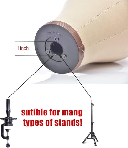 22-Inch Brown Cork Canvas Mannequin Head for Wig Styling