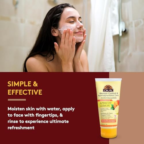 OKAY Apricot Oil Control Facial Scrub - 6 Oz Exfoliating Cleanser