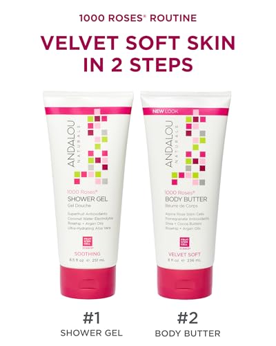 Andalou Naturals Velvet Soft Body Butter with Rose Stem Cells - 8 oz