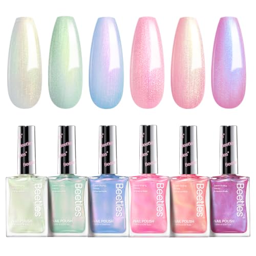 Beetles Pearl Nail Polish Set - 6 Quick Dry Colors for DIY Manicures