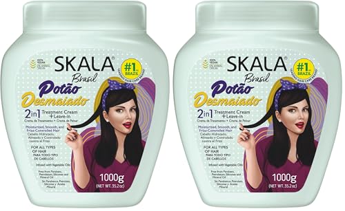 SKALA 2-in-1 Hair Treatment & Leave-In Conditioner Vegan Coconut Oil 35.2oz Pack of 2