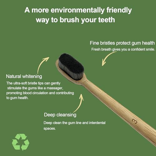 Eco-Friendly Bamboo Toothbrush for Sensitive Gums - 4 Pack