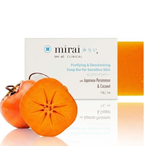 Mirai Clinical Persimmon Soap - Deodorizing Body Bar with Green Tea, 100g