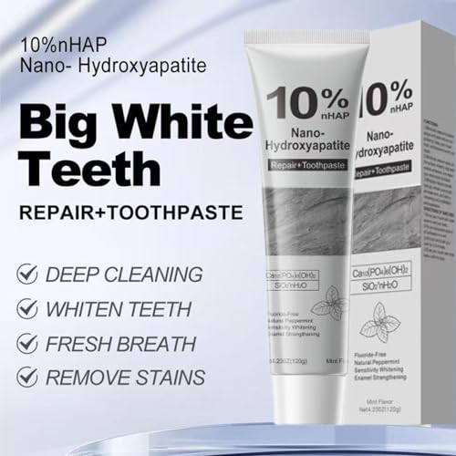 Fluoride-Free Hydroxyapatite Toothpaste - 10% Nano Formula, 4.23oz (2 Pack)