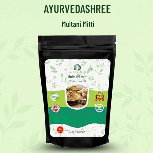 AYURVEDASHREE Fuller's Earth Clay 3.53oz | Natural Multani Mitti Face Mask Powder